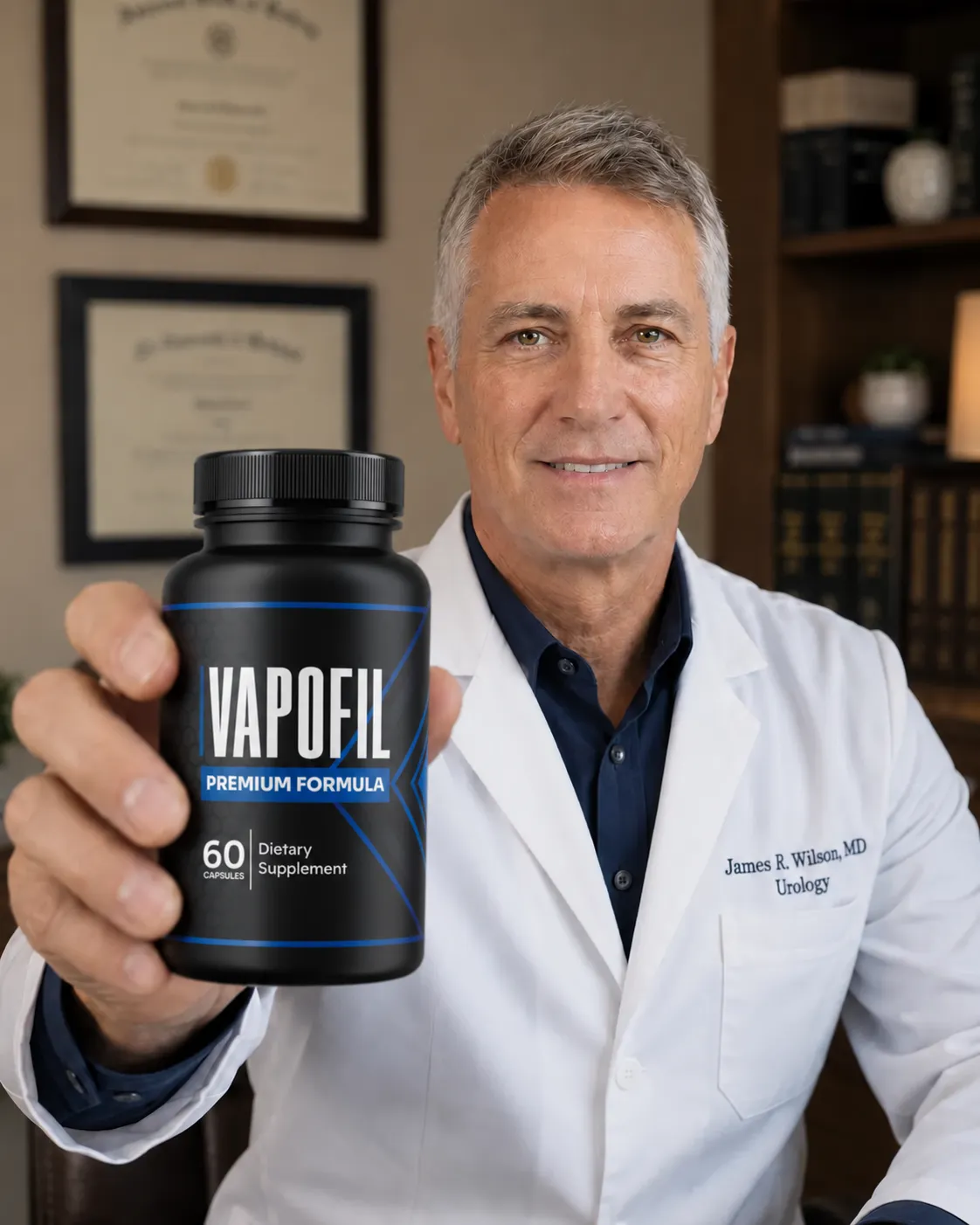 Dr. James R. Wilson holding Vapofil